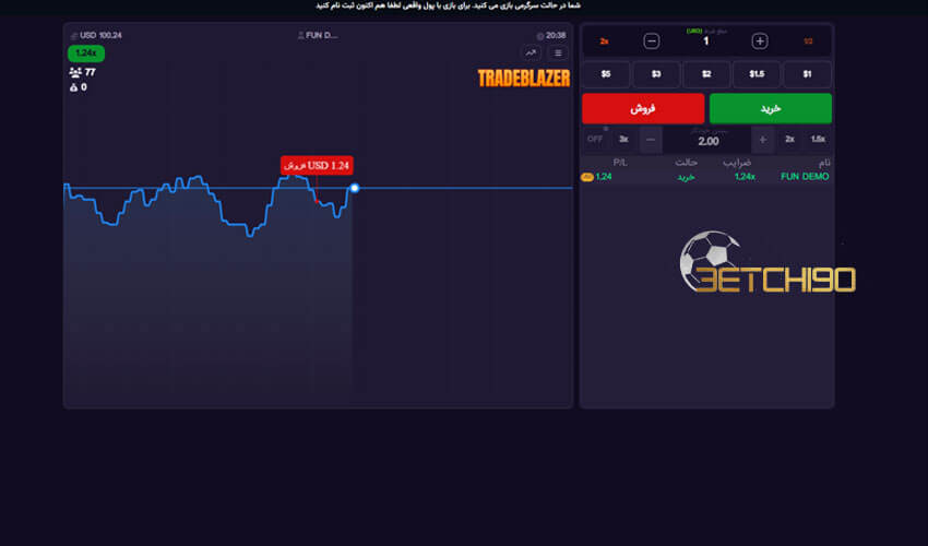 شرط بندی بازی ترید بلیزر در بت چی 90
